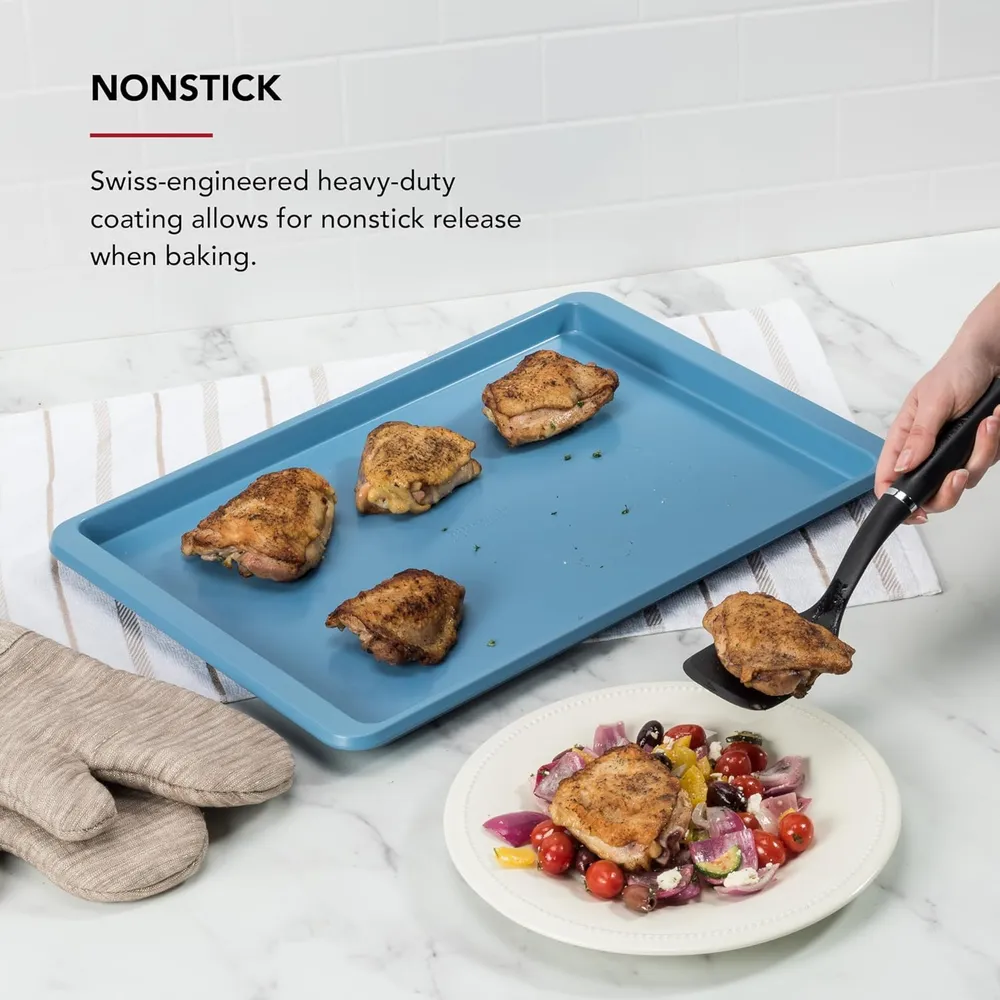 KitchenAid bandeja para hornear antiadherente 33x46 cm, acero | Terciopelo azul