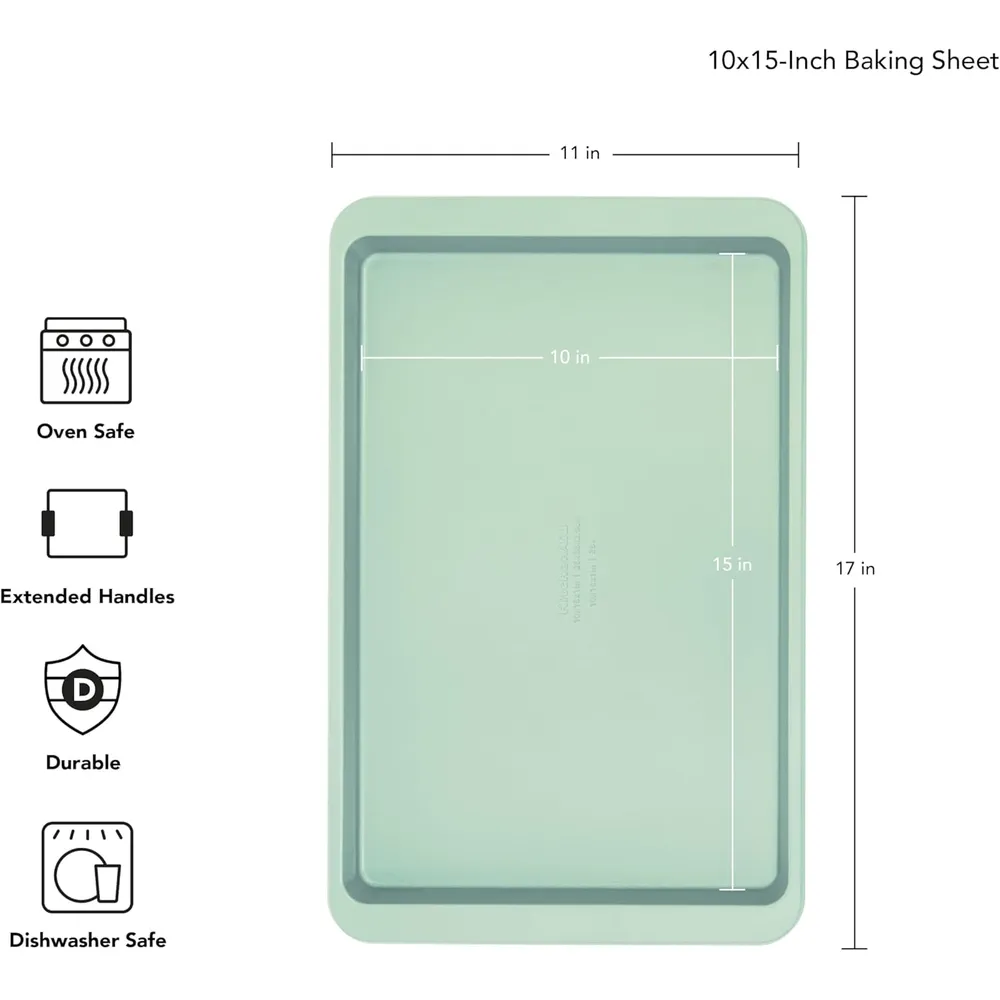 KitchenAid bandeja para hornear 25x38 cm, acero aluminizado | Pistacho