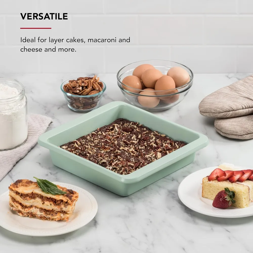 KitchenAid molde cuadrado para pasteles 23 cm, acero aluminizado | Pistacho