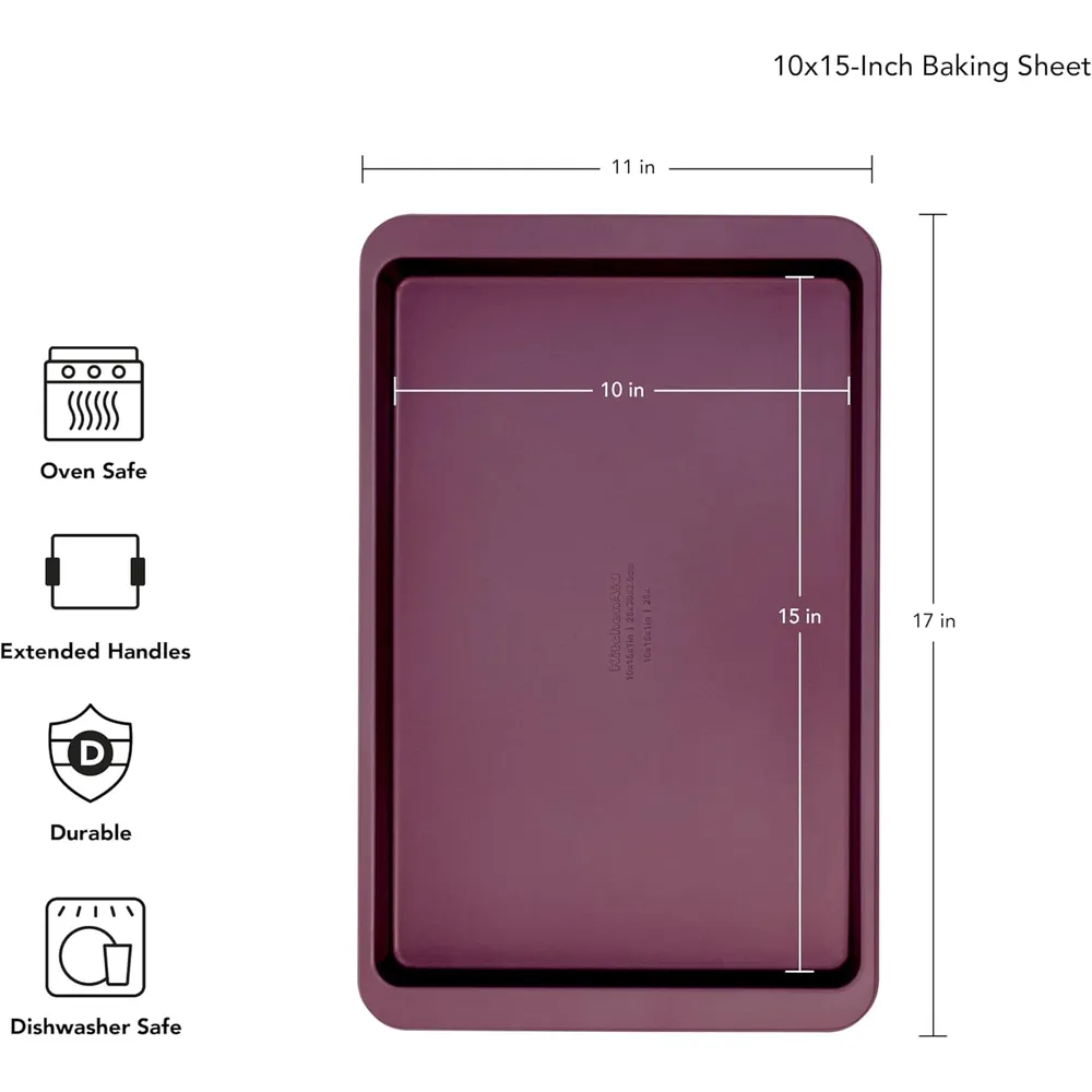 KitchenAid bandeja para hornear 25x38 cm, acero aluminizado | Remolacha