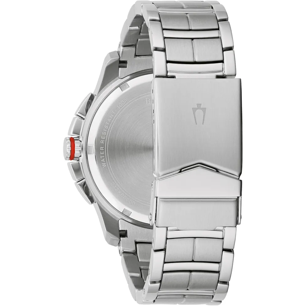 Bulova reloj Marine Star hombre cronógrafo cuarzo 6 agujas acero | Plata