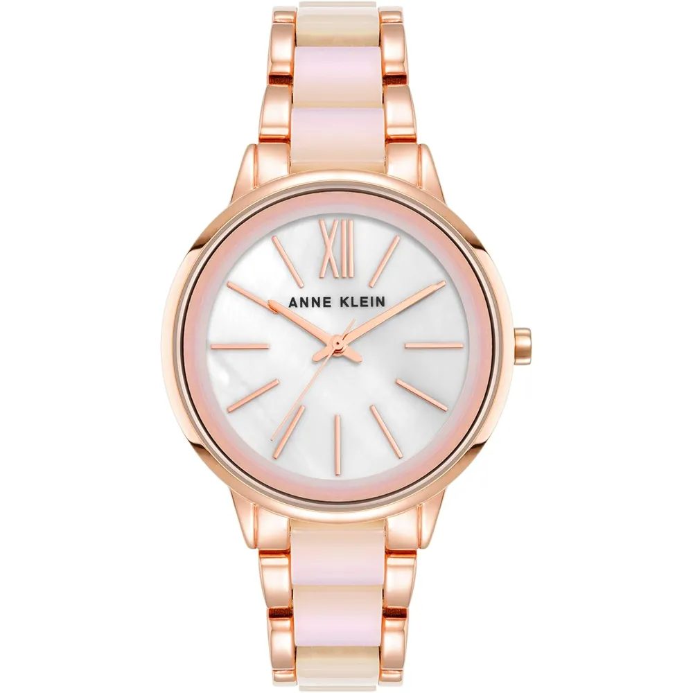 Anne Klein AK/1413LBSV reloj para mujer con pulsera de resina | 37 mm - Oro rosa/cobre