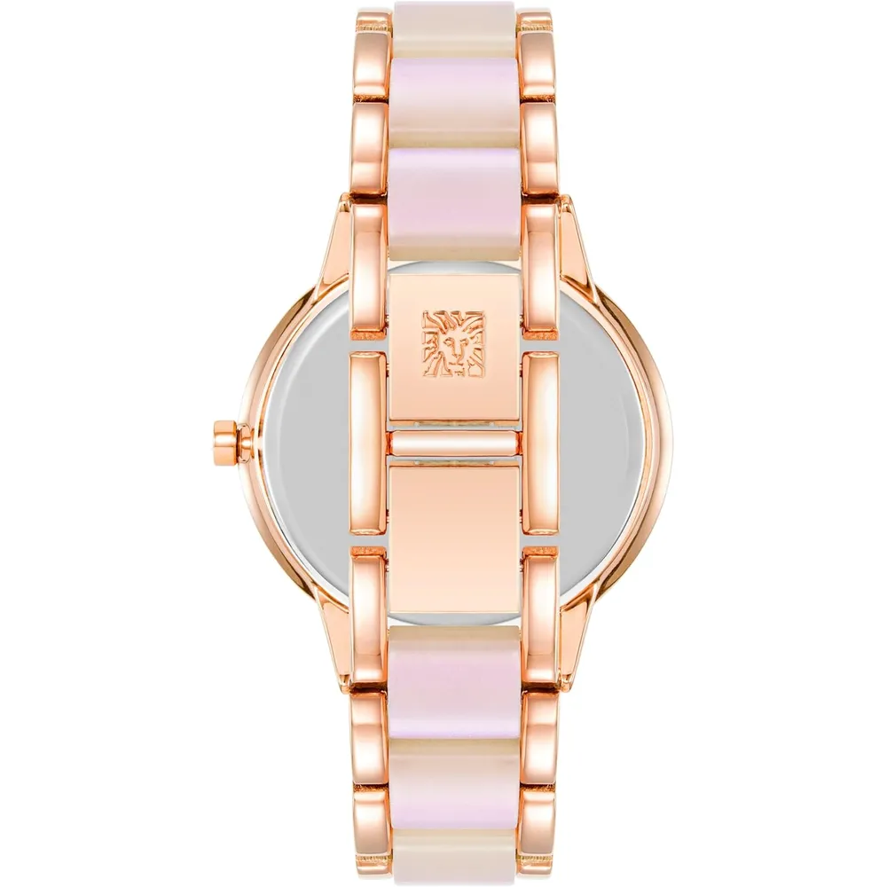 Anne Klein AK/1413LBSV reloj para mujer con pulsera de resina | 37 mm - Oro rosa/cobre