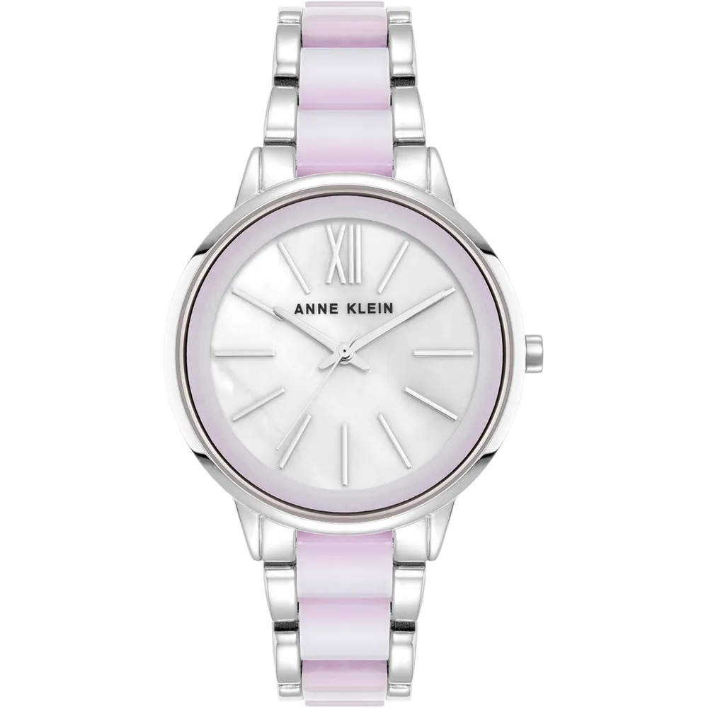 Anne Klein AK/1413LBSV reloj para mujer con pulsera de resina | 37 mm - Plateado