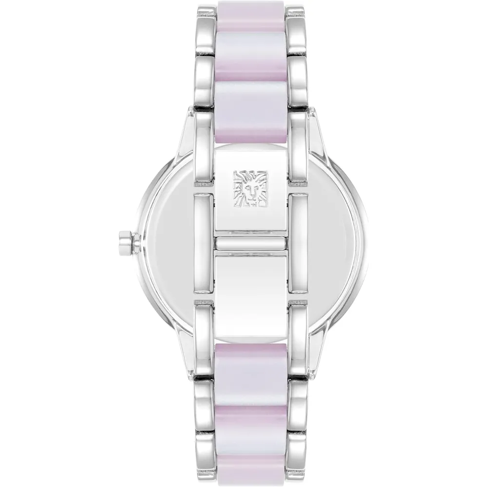 Anne Klein AK/1413LBSV reloj para mujer con pulsera de resina | 37 mm - Plateado