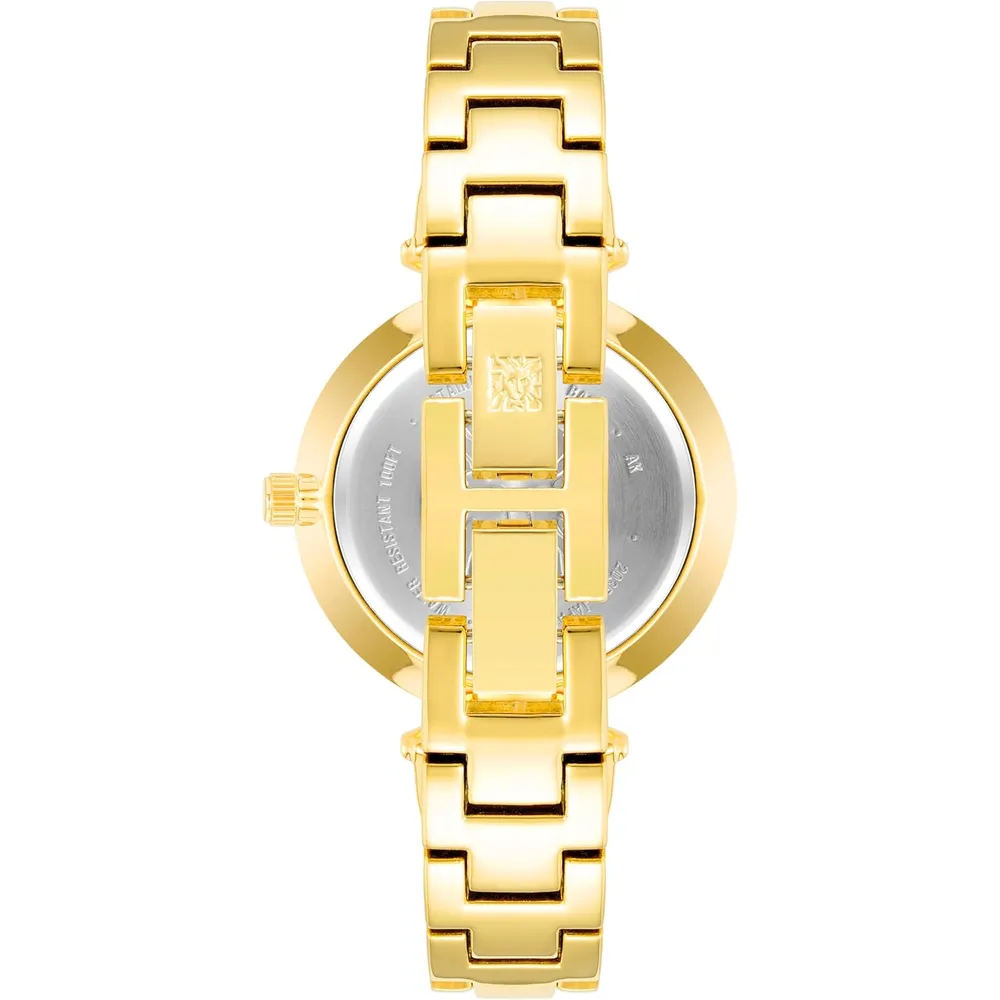 Anne Klein AK/2512LPGB reloj para mujer con diamante auténtico | 34 mm - Negro/Oro