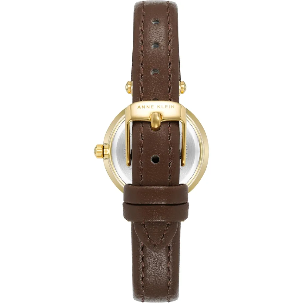 Anne Klein 109442CHHY reloj para mujer con correa de cuero | 45 mm - Dorado/Marrón