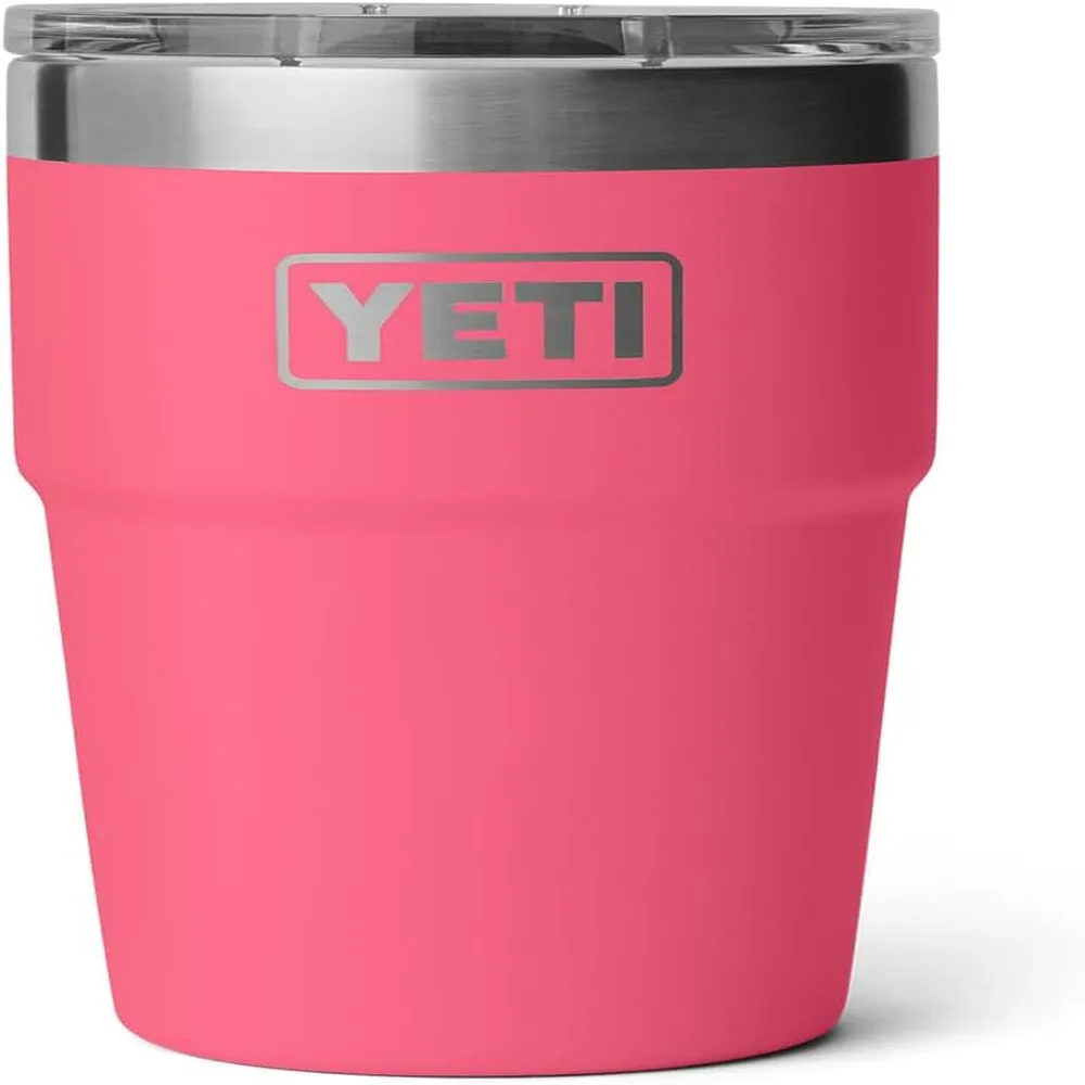 YETI Rambler Vaso de 16 oz de acero inoxidable con tapa MagSlider color rosa