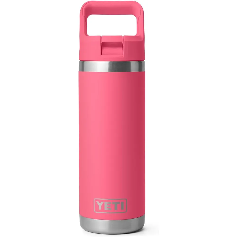 YETI Botella Rambler con Tapa de Cañita de 18 oz | Rosado