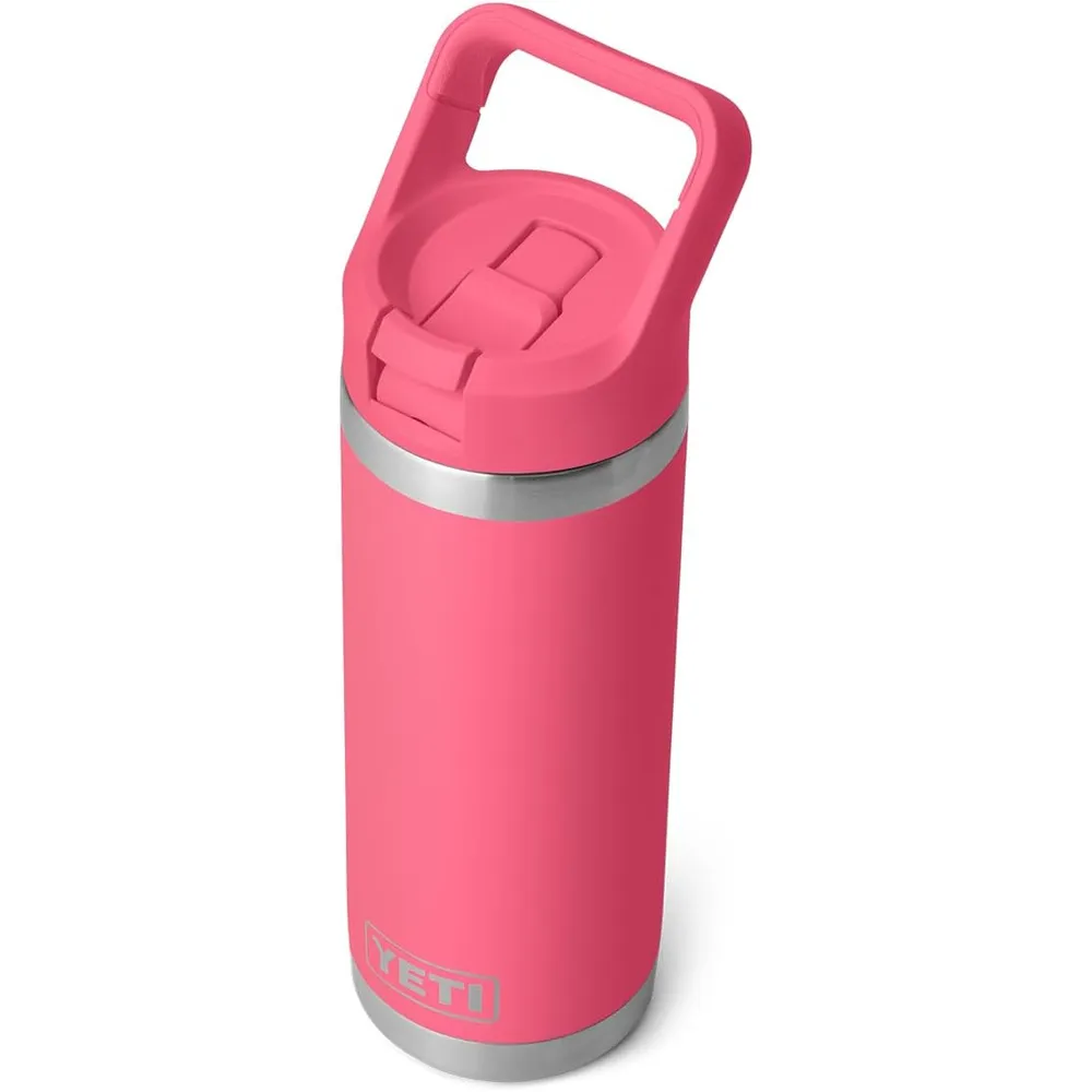 YETI Botella Rambler con Tapa de Cañita de 18 oz | Rosado