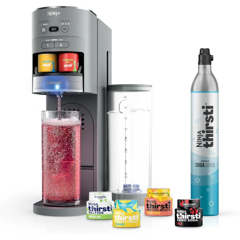 NINJA THIRSTI SISTEMA DE BEBIDAS CON GAS Y SIN GAS, CILINDRO CO₂ 60 L | GRIS