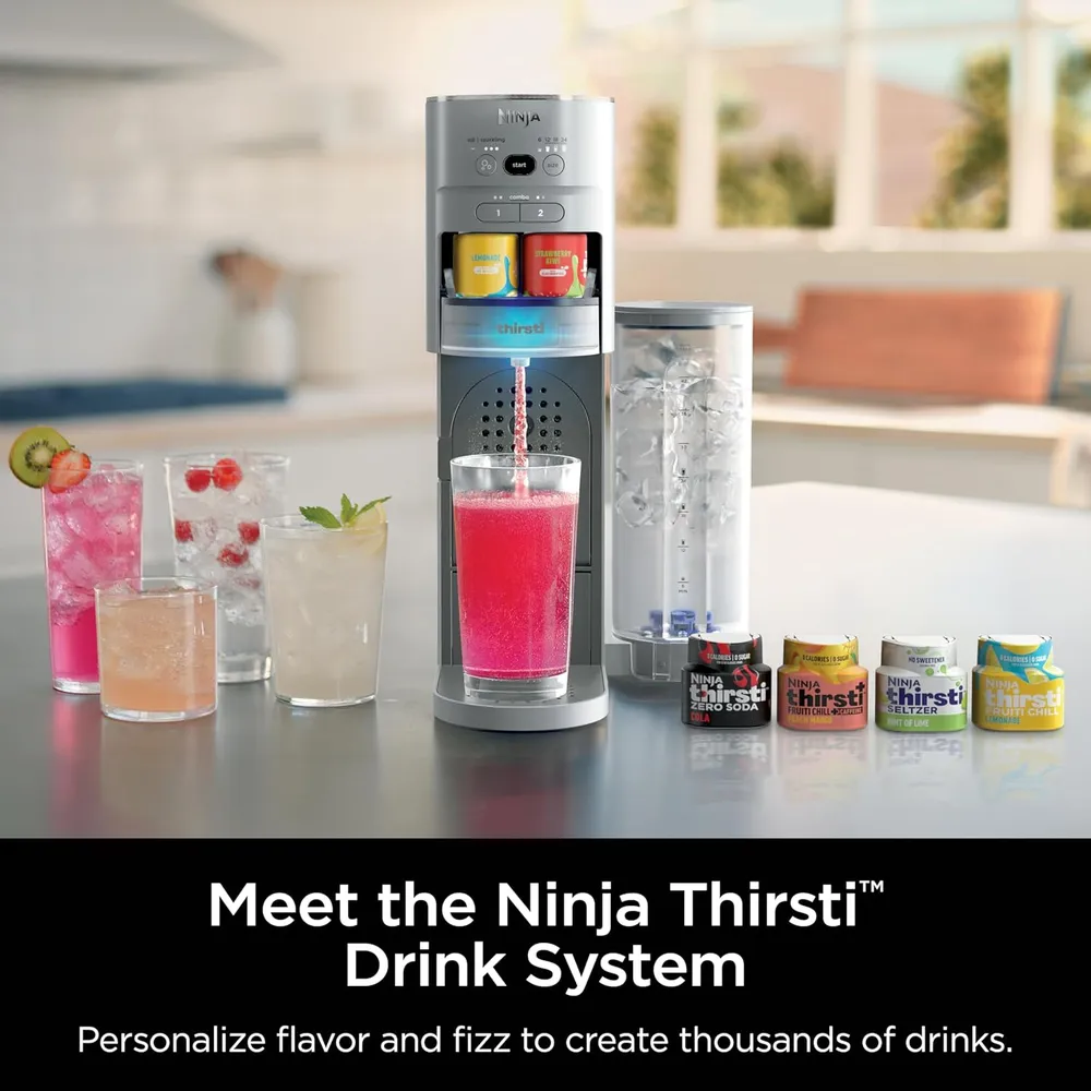NINJA THIRSTI SISTEMA DE BEBIDAS CON GAS Y SIN GAS, CILINDRO CO₂ 60 L | GRIS