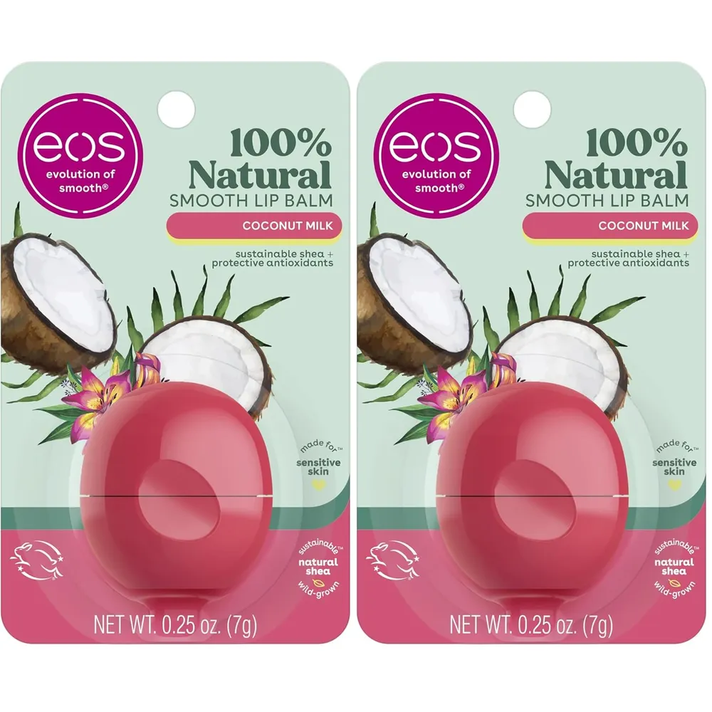 EOS bálsamo labial esfera pack 2 Coconut Milk | 0.25 oz / 7.4 ml