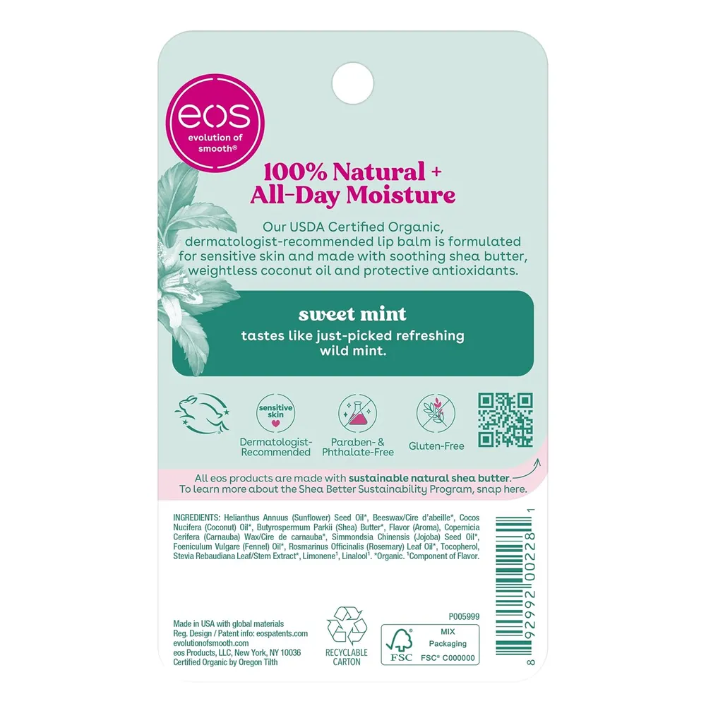 EOS bálsamo labial esfera pack 2 Sweet Mint | 0.25 oz / 7.4 ml