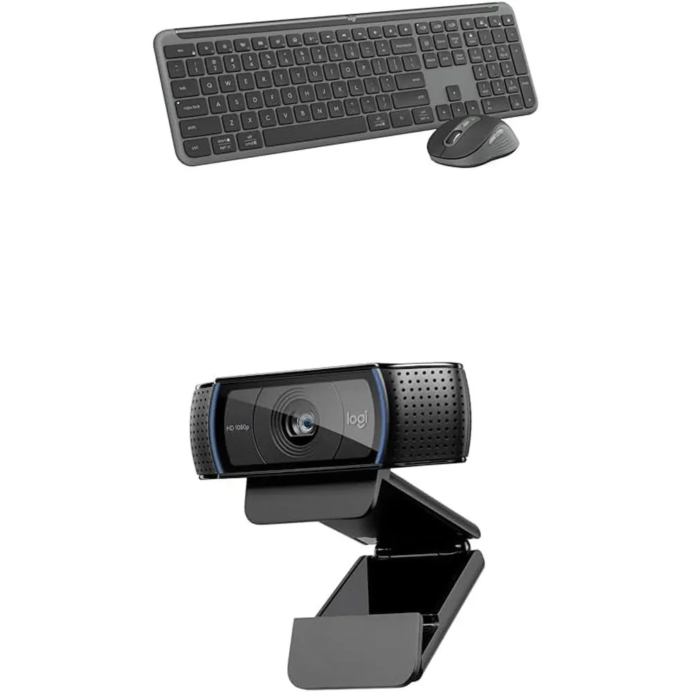 COMBO TECLADO Y MOUSE INALÁMBRICOS CON CÁMARA WEB MK955 LOGITECH | NEGRO
