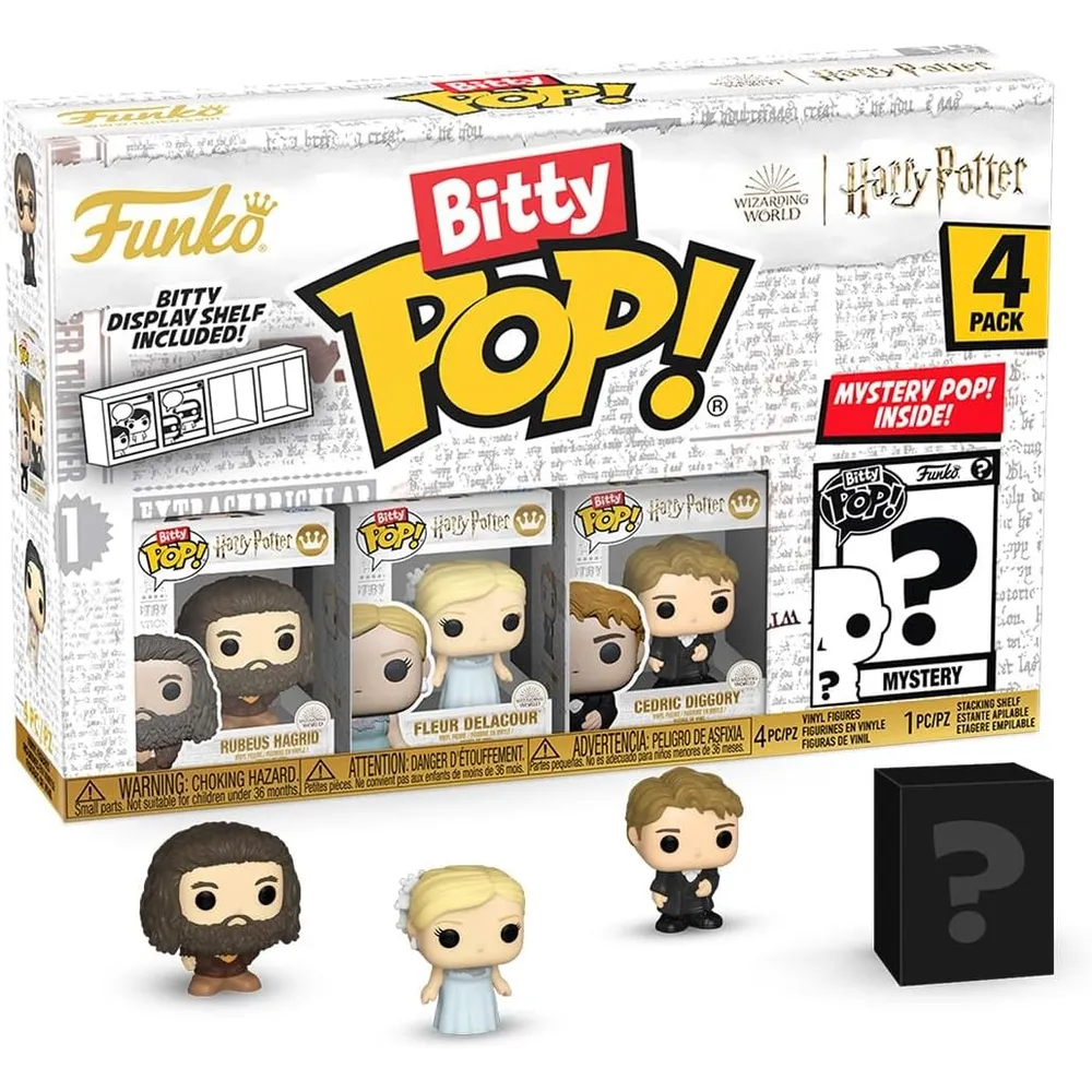 Funko Pop | Pack de 4 Bitty de Harry Potter (Rubeus, Fleur, Cedric y figura sorpresa)