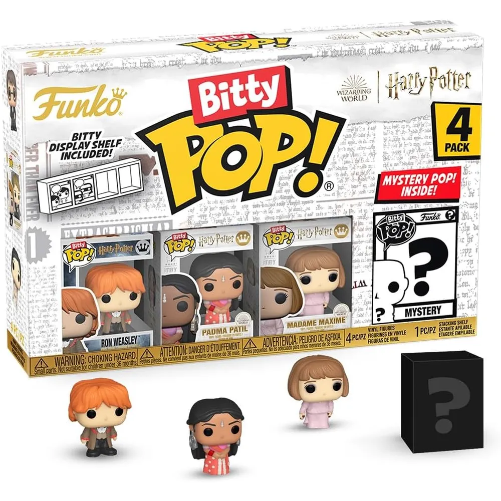 Funko Pop | Pack de 4 Bitty de Harry Potter (Ron, Padma, Madame y figura sorpresa)