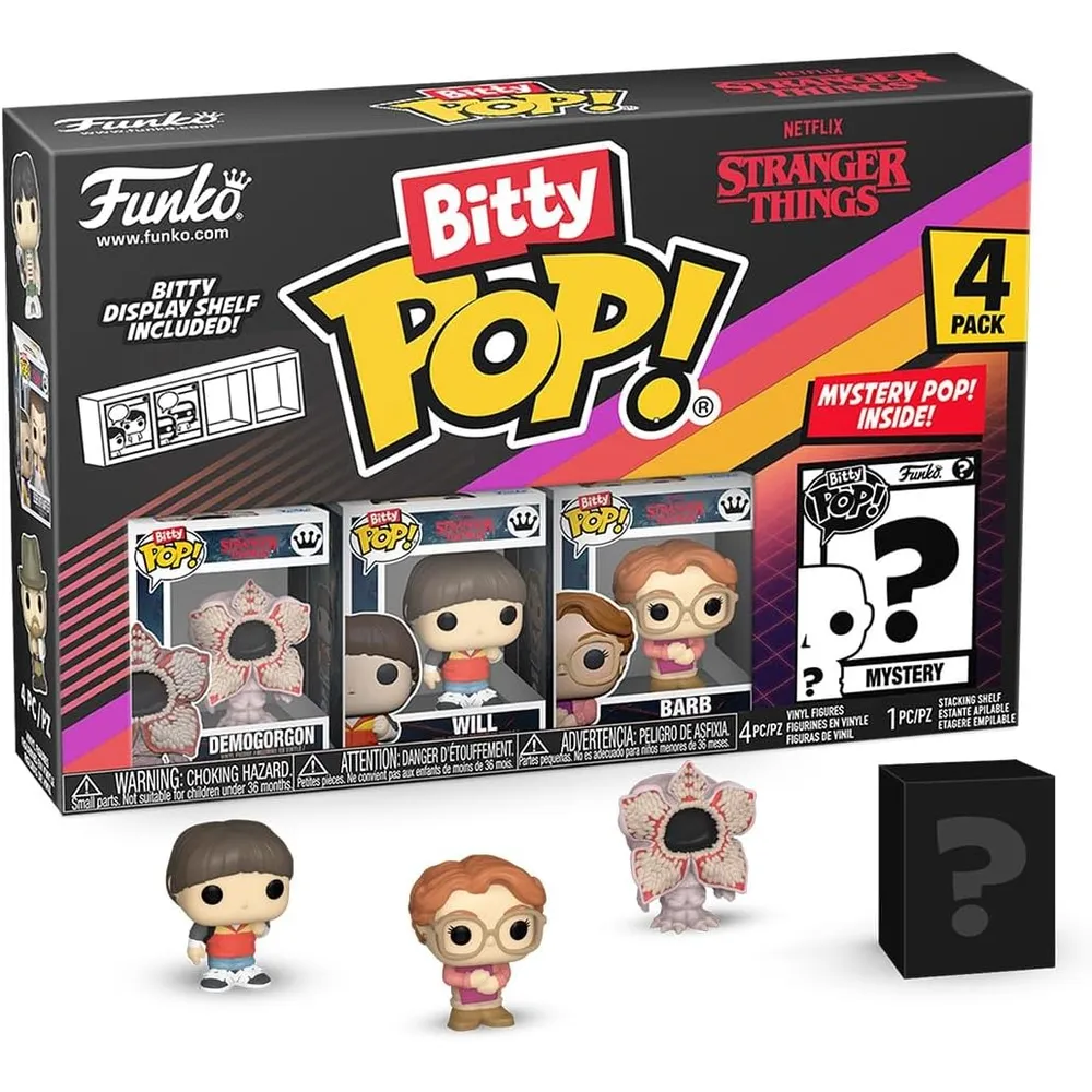 Funko Pop | Pack de 4 Bitty de Stranger Things (Demogorgon, Will, Barb y figura sorpresa)