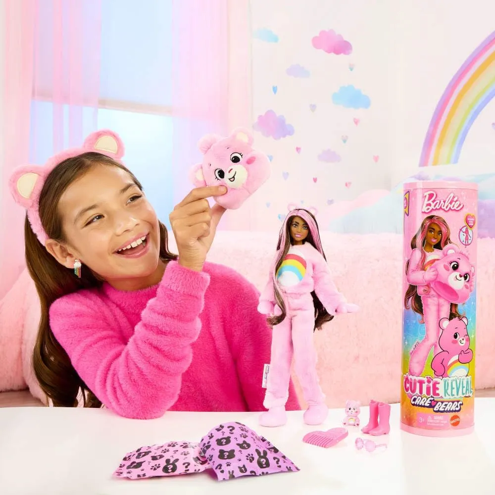BARBIE CUTIE REVEAL CARE BEARS CHEER BEAR CON SORPRESAS