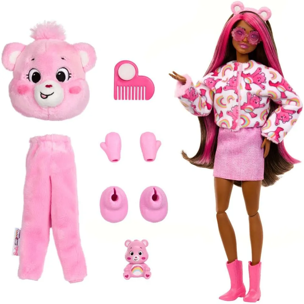 BARBIE CUTIE REVEAL CARE BEARS CHEER BEAR CON SORPRESAS