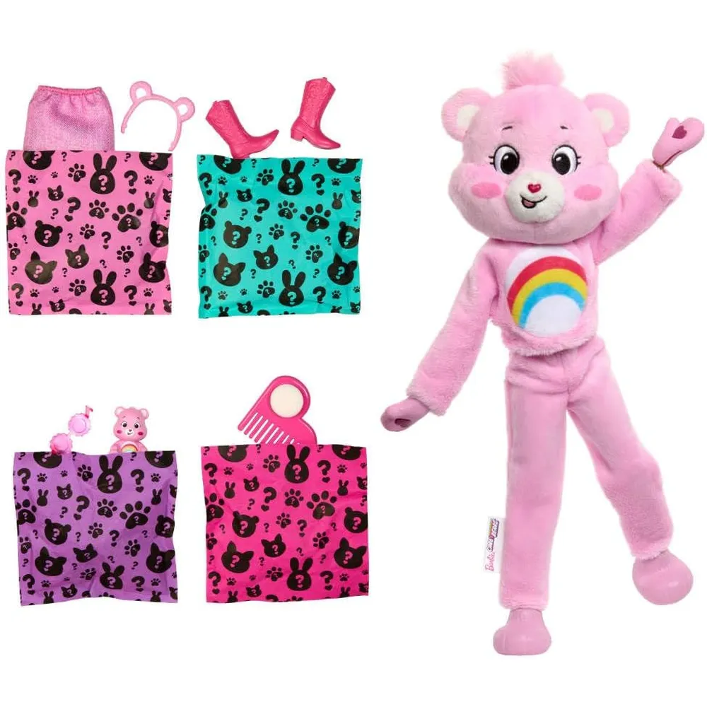 BARBIE CUTIE REVEAL CARE BEARS CHEER BEAR CON SORPRESAS