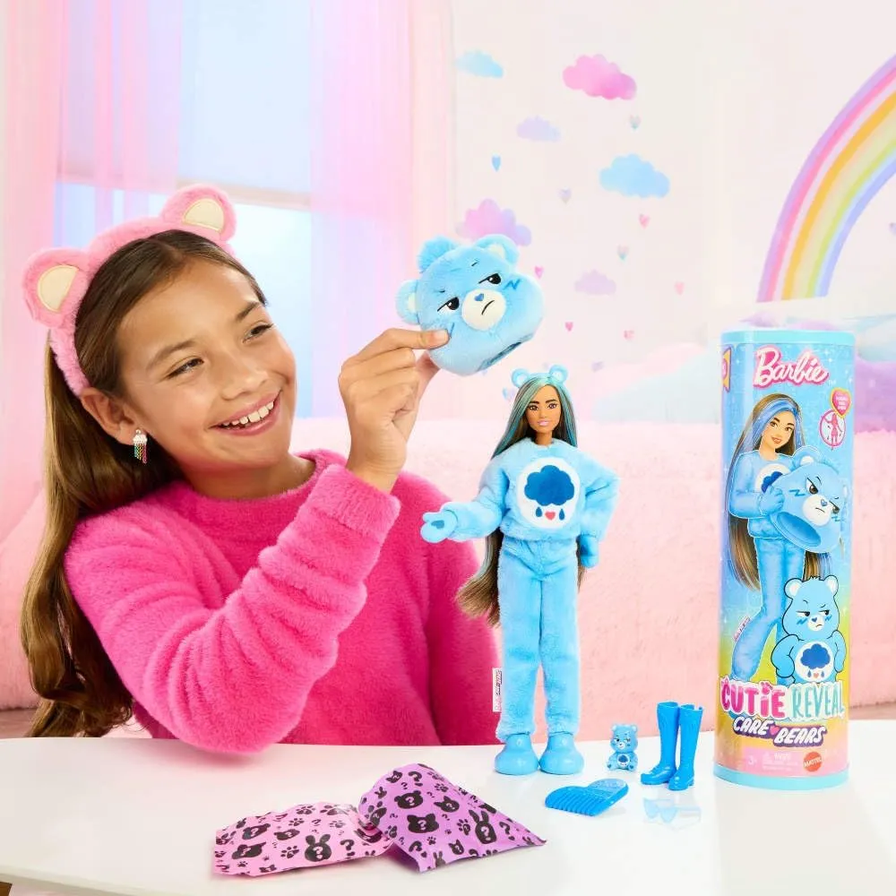BARBIE CUTIE REVEAL CARE BEARS GRUMPY BEAR CON SORPRESAS