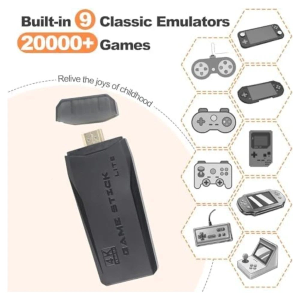 CONSOLA PORTÁTIL RETRO PLUG AND PLAY PARA TV, RETRO GAME STICK HDMI