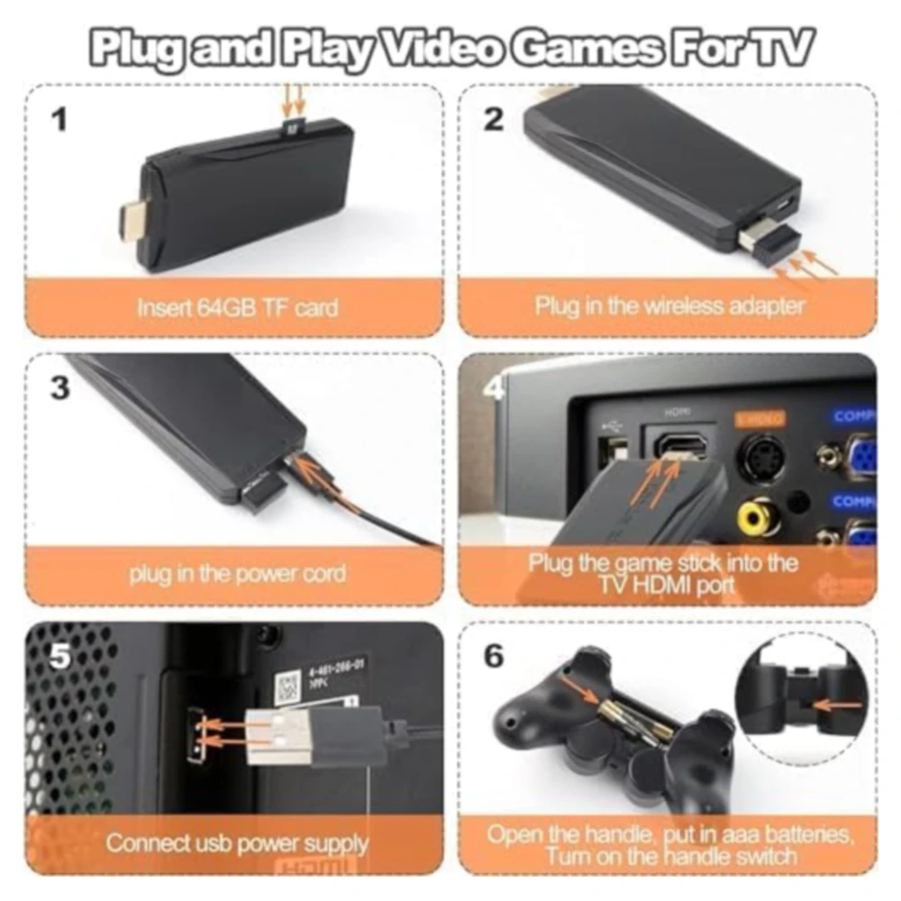 CONSOLA PORTÁTIL RETRO PLUG AND PLAY PARA TV, RETRO GAME STICK HDMI