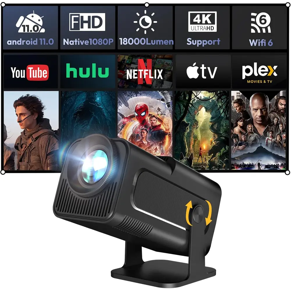 PROYECTOR MINI XGODY | 18000 LUMEN ANDROID 11 FHD 1080P 4K CON 5G WIFI