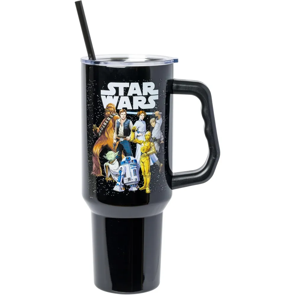 Disney | Vaso de acero inóxidable con asa y pajita de 40 OZ | Stars Wars