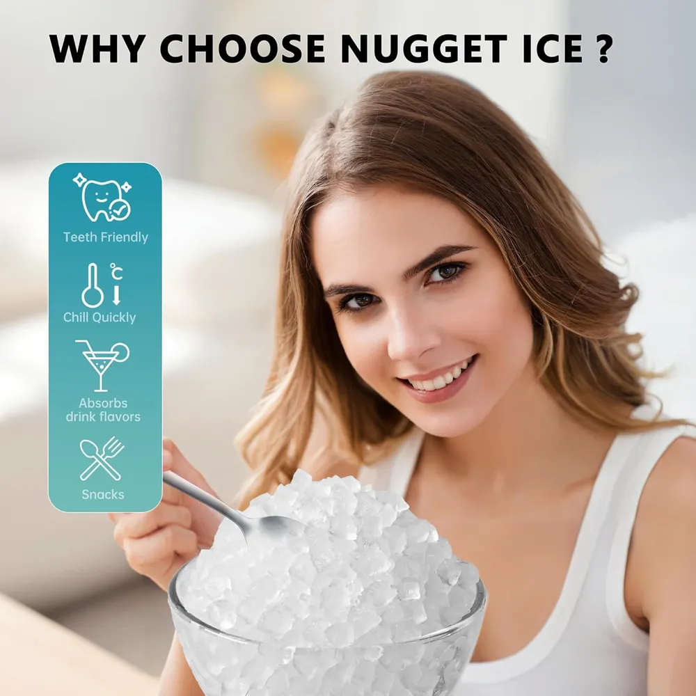 EUHOMY IM-12G-HM MÁQUINA DE HIELO SÓNICO EN TROCITOS 34 LB/24H | PLATEADO