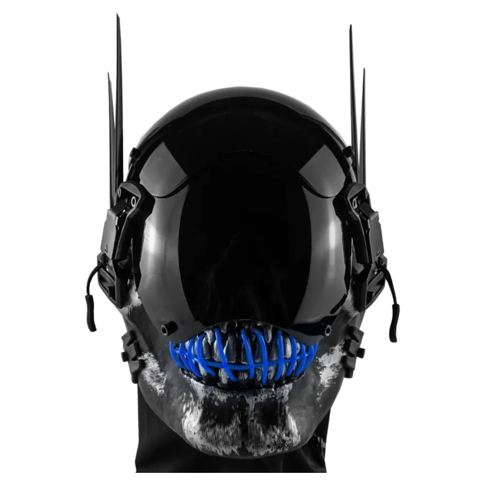 Máscara Cyberpunk Gótica con luz LED Azul