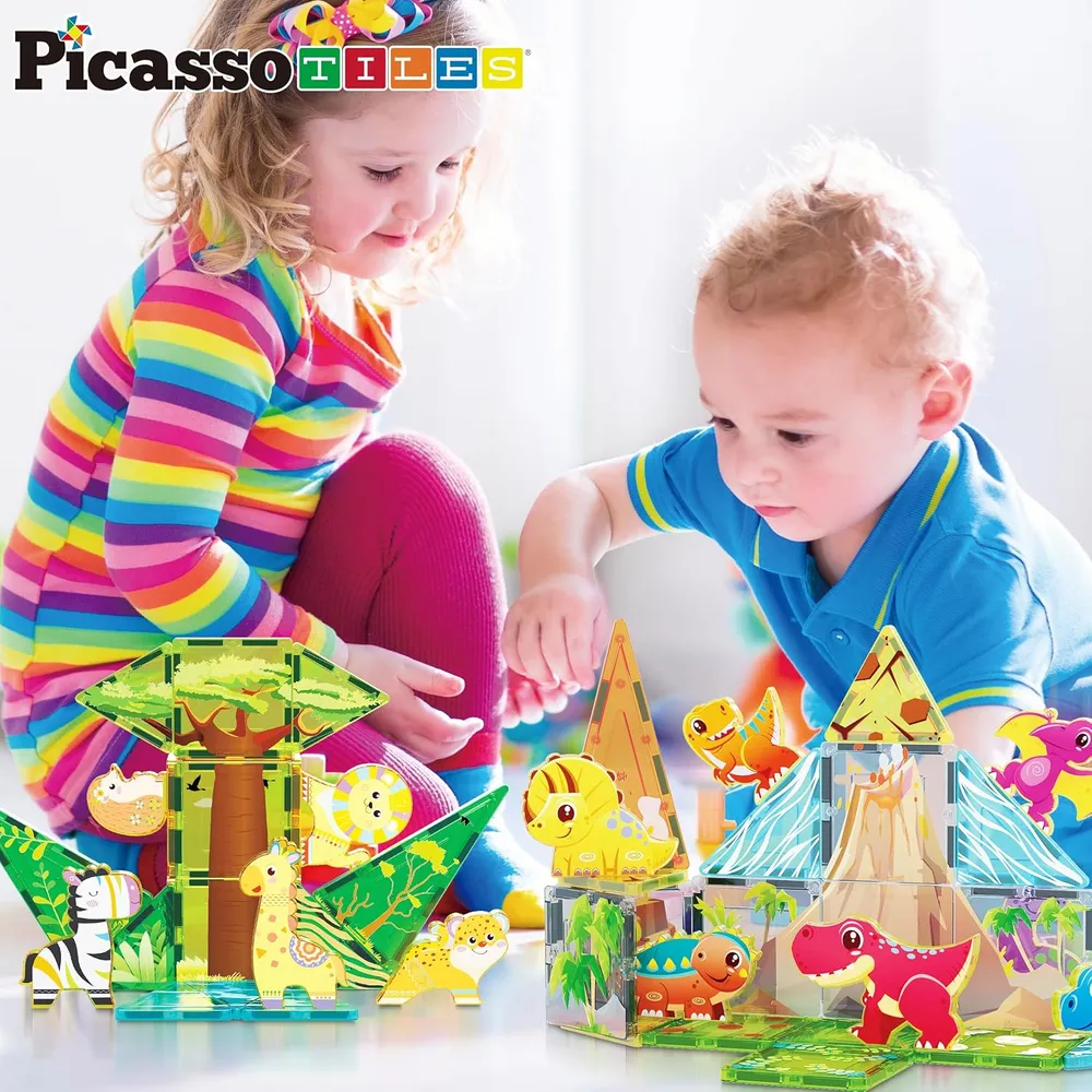 BLOQUES MAGNÉTICOS DINOSAURIOS Y SAFARI PTQ28 PICASSOTILES