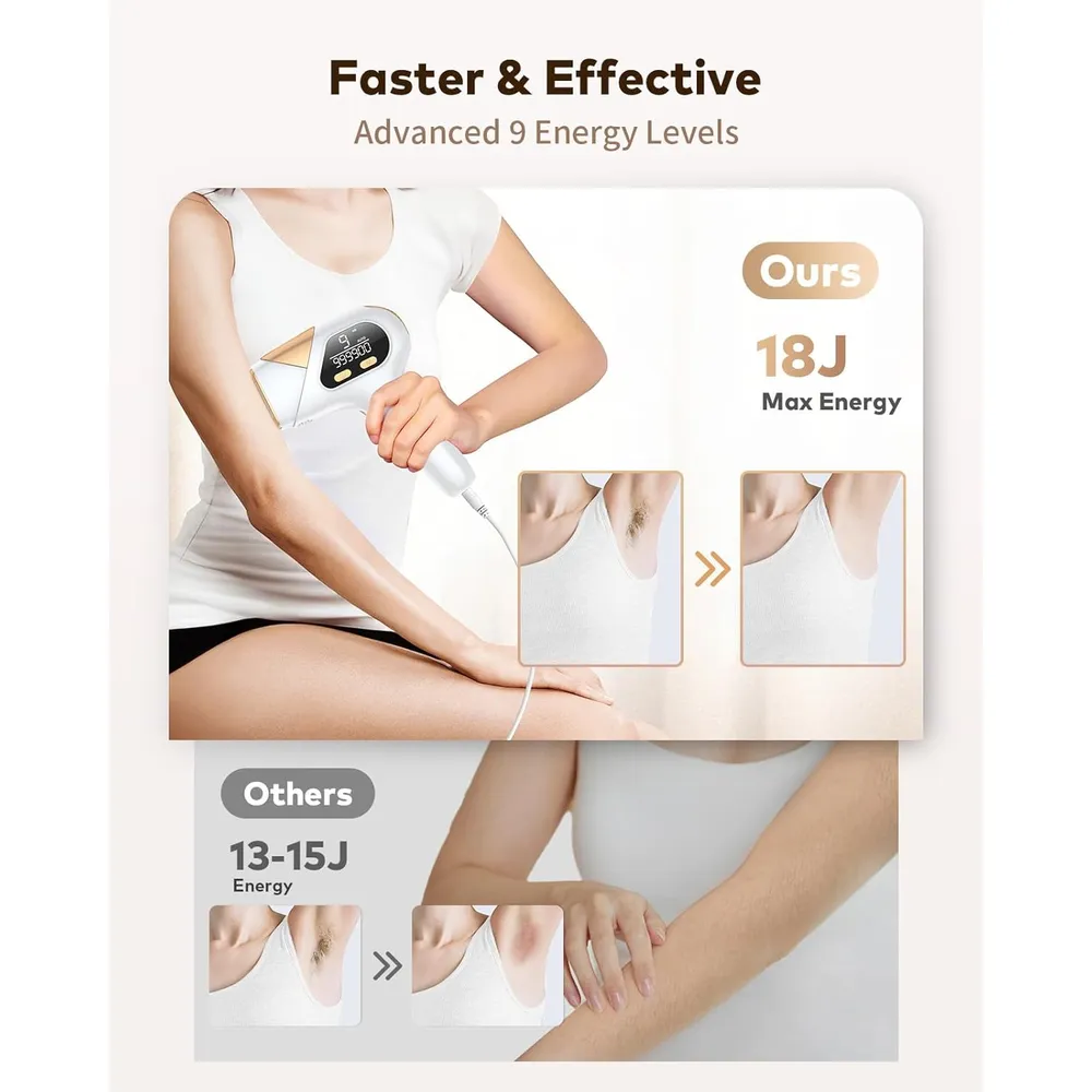 Depiladora láser con enfriamiento hielo Lysmoski | Oro / Blanco