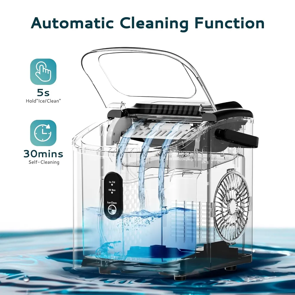 EUHOMY IM-18S MÁQUINA DE HIELO DE ENCIMERA 26.5 LB/24H | PLATEADO