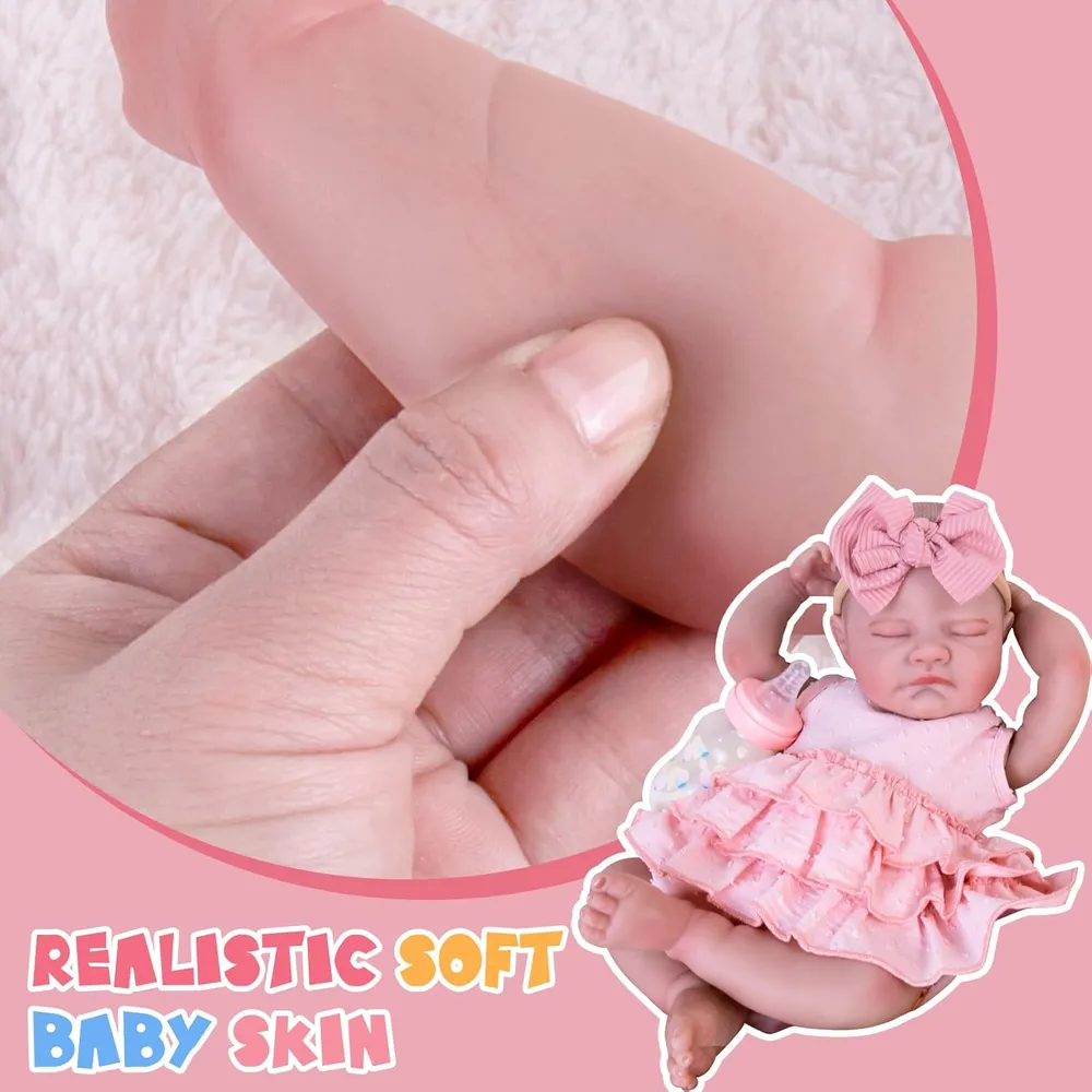 MUÑECA AORI BEBÉ REBORN 20" / 51 CM CON KIT DE ALIMENTACIÓN | ROSA