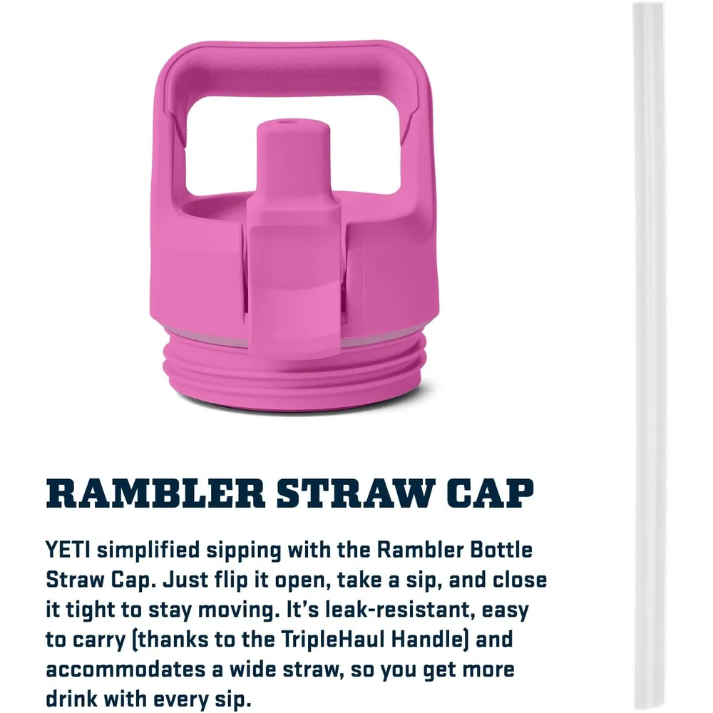 YETI Botella Rambler con Tapa de Cañita de 18 oz | Fucsia