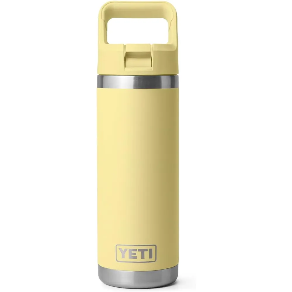 YETI Botella Rambler con Tapa de Cañita de 18 oz | Amarillo Bebé