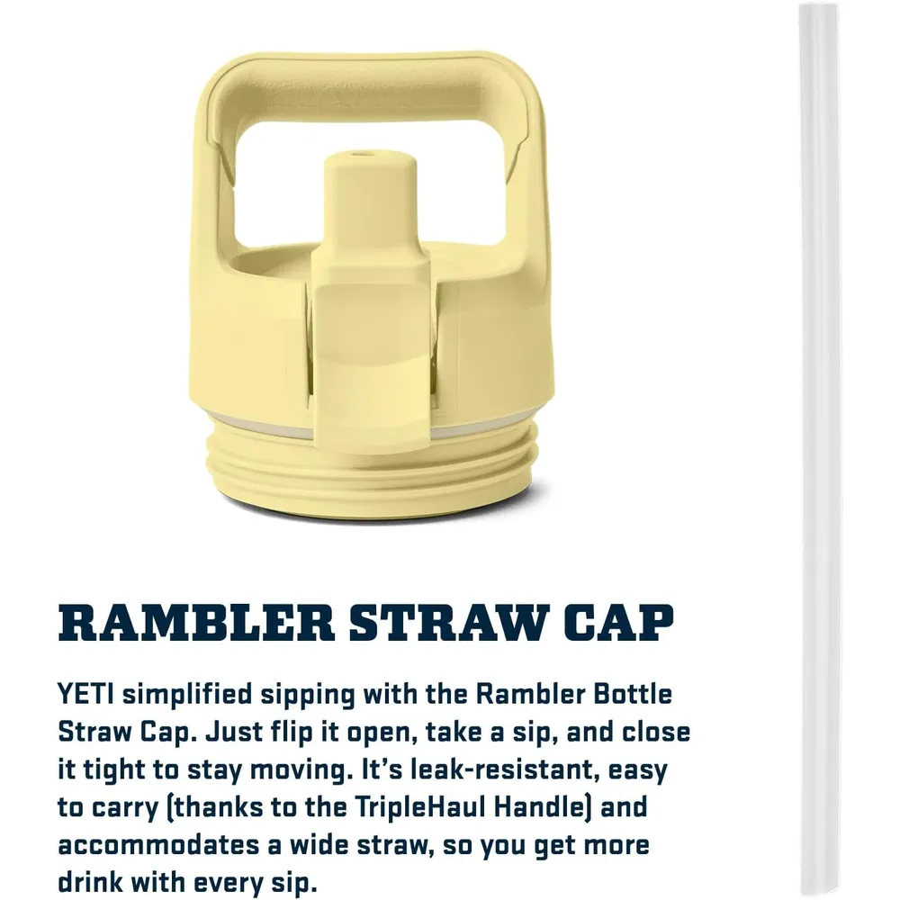 YETI Botella Rambler con Tapa de Cañita de 18 oz | Amarillo Bebé