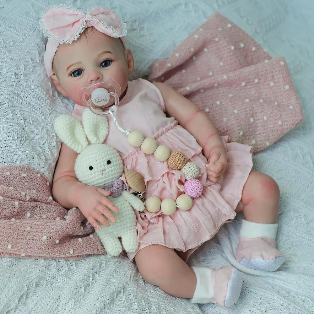 MUÑECA AORI BEBÉ REBORN 18" / 46 CM OJOS ABIERTOS CUERPO BLANDA