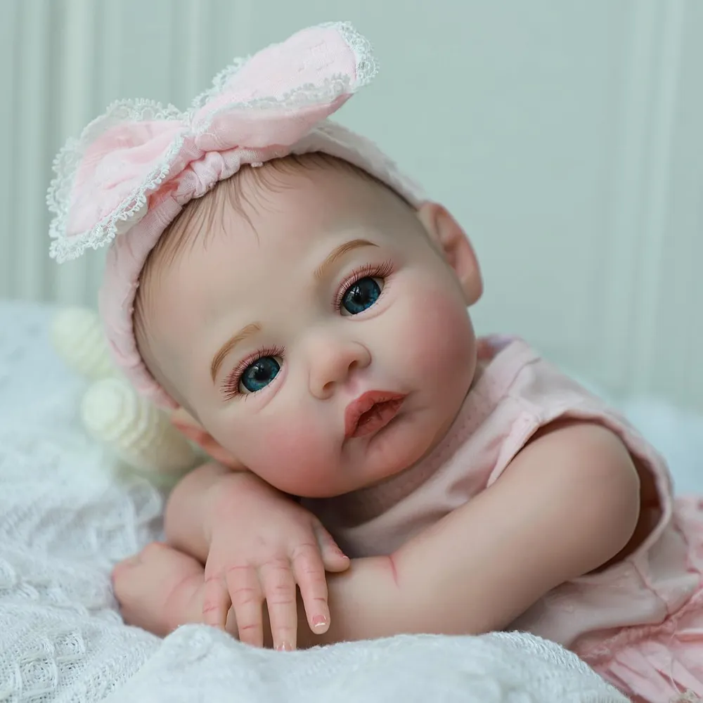 MUÑECA AORI BEBÉ REBORN 18" / 46 CM OJOS ABIERTOS CUERPO BLANDA
