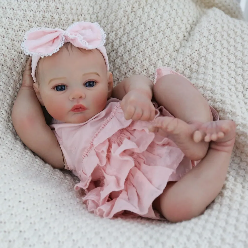 MUÑECA AORI BEBÉ REBORN 18" / 46 CM OJOS ABIERTOS CUERPO BLANDA