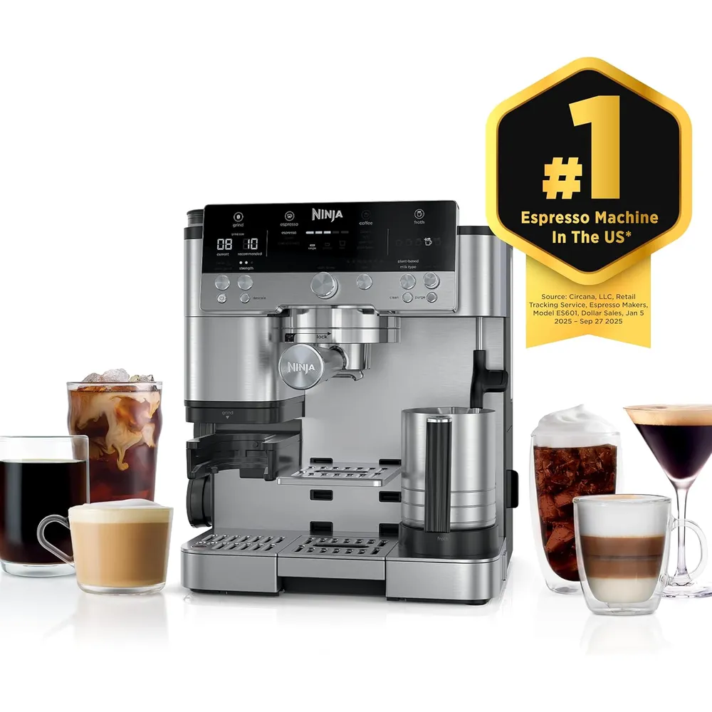 NINJA CAFETERA 3 EN 1, LUXE CAFÉ, ESPRESSO, FILTRO,MOLINILLO Y ESPUMADOR | ACERO