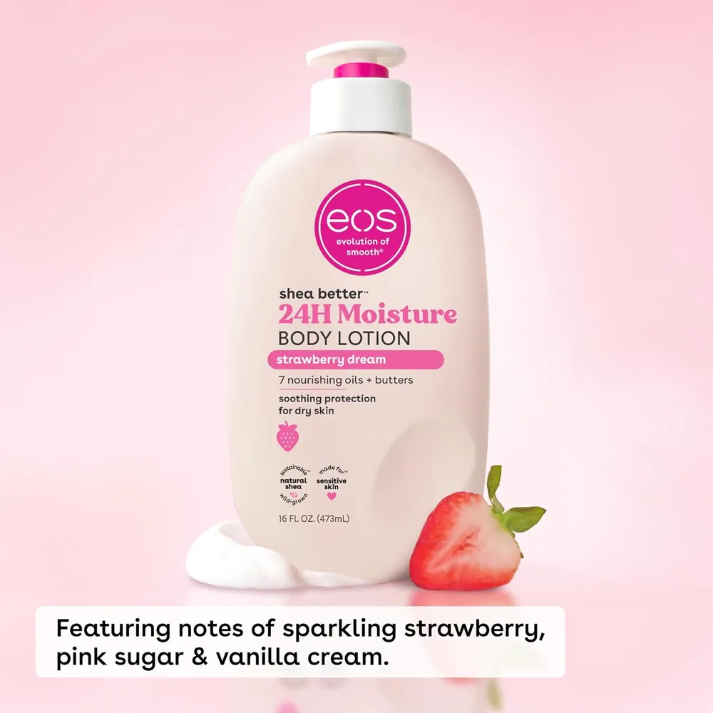 EOS Shea Better loción corporal Strawberry Dream | 16 oz / 473 ml