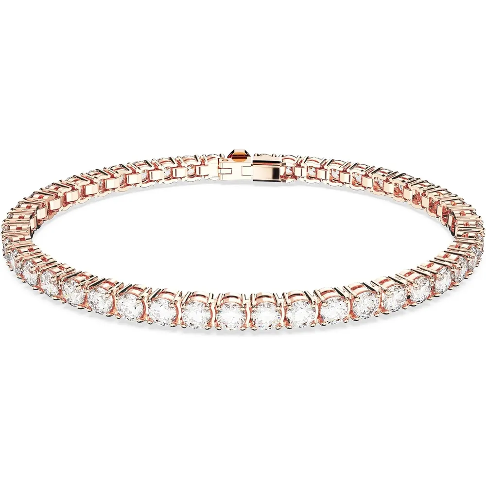 SWAROVSKI PULSERA TENNIS CRISTALES ACABADO ORO ROSA PARA MUJER EXTRA LARGE | ORO ROSA