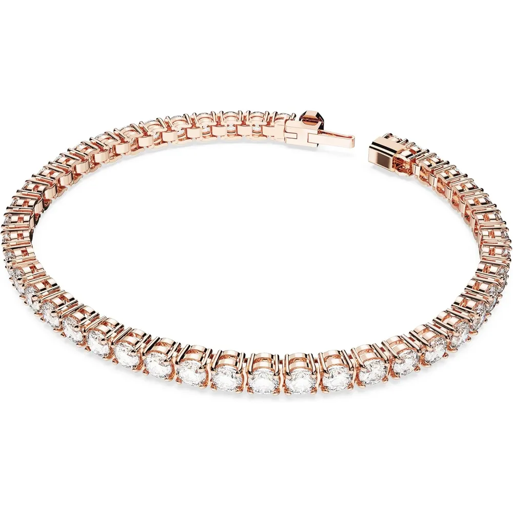 SWAROVSKI PULSERA TENNIS CRISTALES ACABADO ORO ROSA PARA MUJER EXTRA LARGE | ORO ROSA