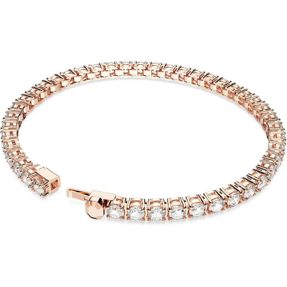 SWAROVSKI PULSERA TENNIS CRISTALES ACABADO ORO ROSA PARA MUJER EXTRA LARGE | ORO ROSA