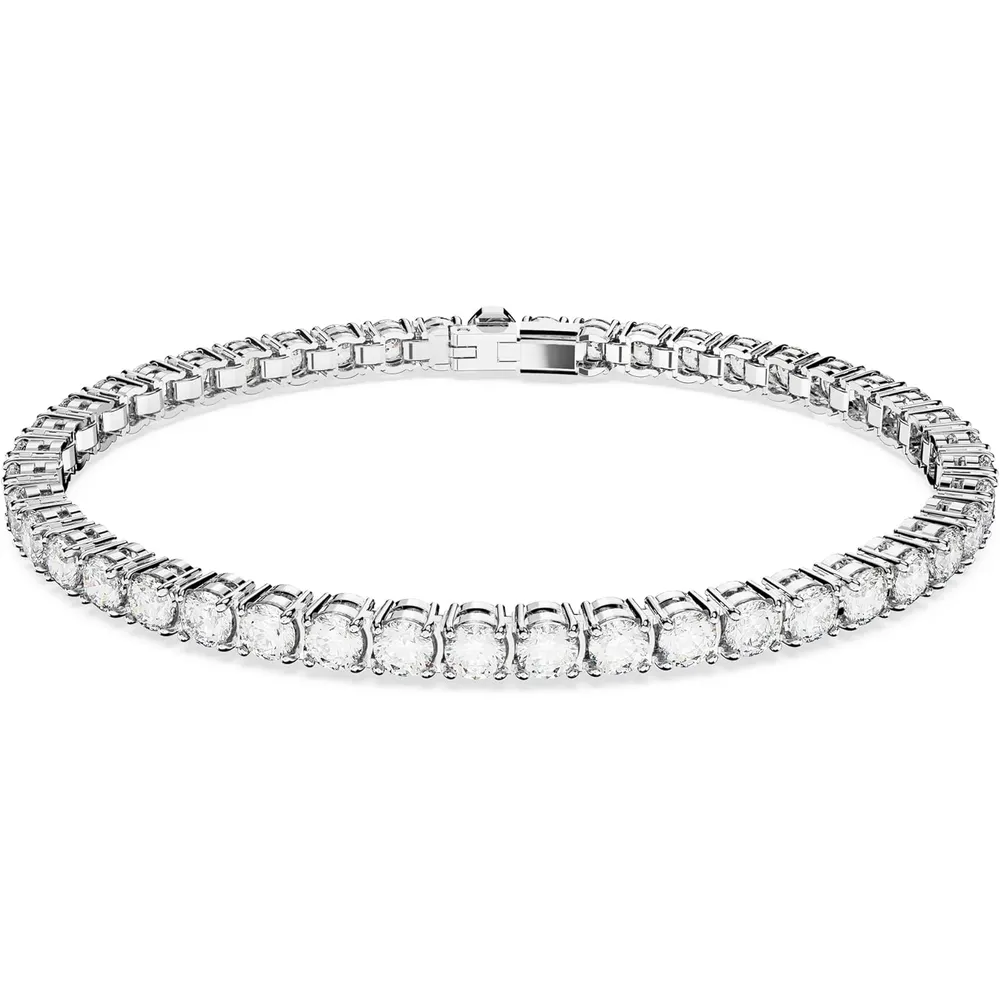 SWAROVSKI PULSERA TENNIS MATRIX ACABADO RODIO PARA MUJER EXTRA LARGE | TRANSPARENTE