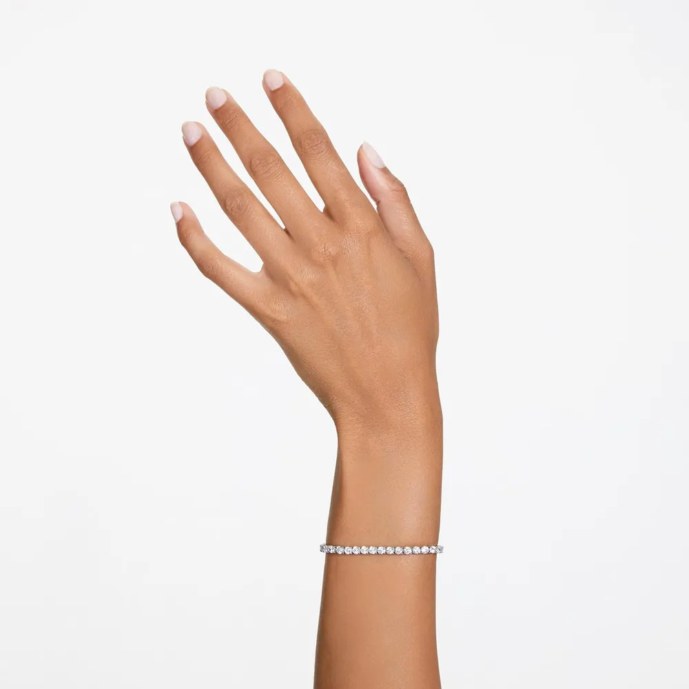 SWAROVSKI PULSERA TENNIS MATRIX ACABADO RODIO PARA MUJER EXTRA LARGE | TRANSPARENTE