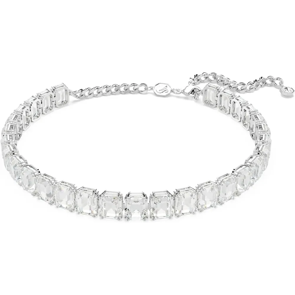 SWAROVSKI COLLAR CHOKER OCTÁGONO MILLENIA ACABADO RODIO PARA MUJER | TRANSPARENTE